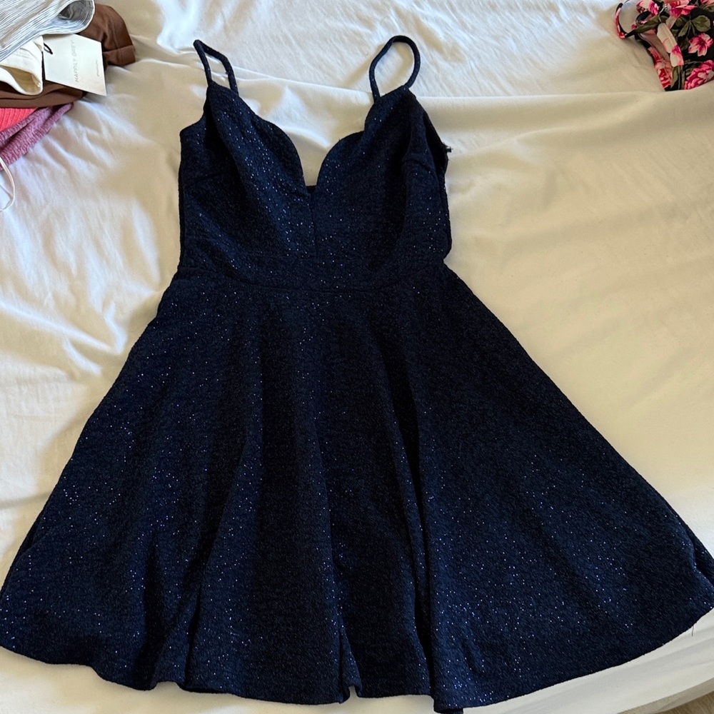 Windsor Navy Blue Glitter Dress